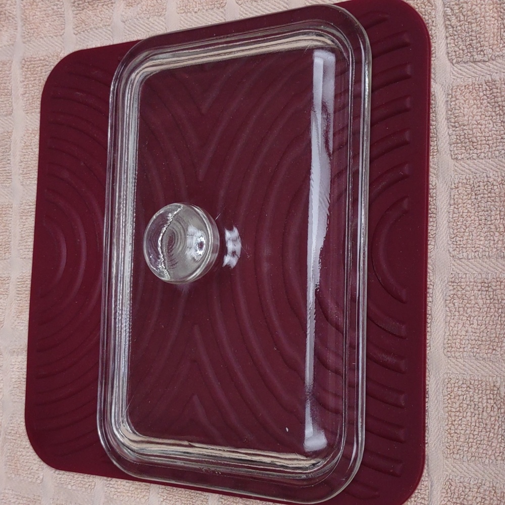 🍂4/$25 Sale Vintage Glasbake Clear Glass Refrigerator Dish, Lid only.